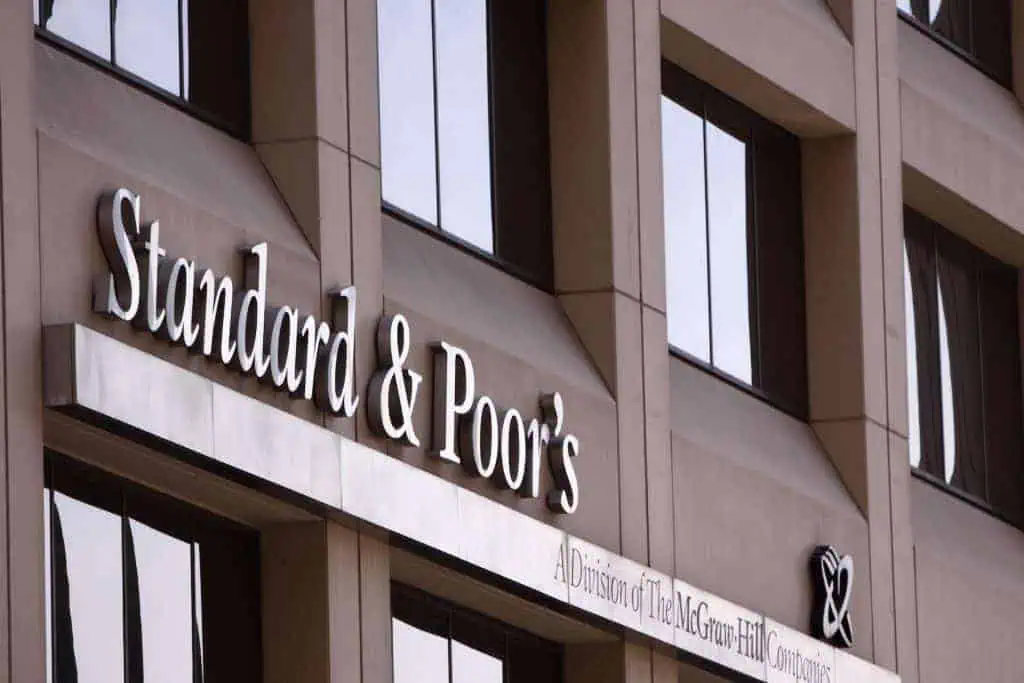 NEW YORK - APRIL 14: Standard & Poor's office building on April 14, 2012 in New York, NY. Standard & Poor's is one of the three major global rating agencies, and was founded in 1860